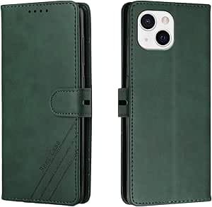 Compatible with iPhone 15 Wallet Case, PU Leather Phone Case Magnetic Flip Folio Leather Case Card Holders [Shockproof TPU Inner Shell] Protective Case(Ye?il)