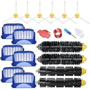 ملحقات قطع غيار جويبروس متوافقة مع اي روبوت رومبا 675 670 665 690 692 694 671 677 650 655 614 سايد رولر براش فيلتر ويل، بلاستيك