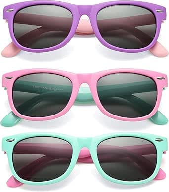 نظارات شمسية مستقطبة للاطفال من المطاط الحراري المرن المرن للبنات والاولاد من سن 3-9 سنوات