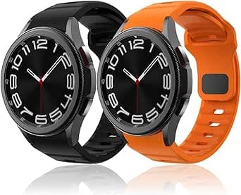 سوار قياسي من سامسونج متوافق مع جالاكسي ووتش 7 و6 و5 و4 وFE، مصنوع من السيليكون متعدد الألوان للجنسين، مقاس 13.97-22.1 سم