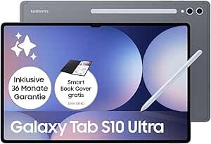 سامسونج تابلت جالكسي تاب اس 10 الترا بتقنية الذكاء الاصطناعي، تابلت اندرويد، ذاكرة RAM 12GB، ذاكرة 512GB، شاشة اموليد، طلاء مضاد للانعكاس، يتضمن قلم S، واي فاي، لون رمادي مون ستون