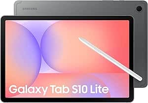 سامسونج جالكسي تاب اس 10 لايت، ذاكرة RAM 8GB، 256GB، توسيع 2TB، عمر بطارية طويل، شاشة LCD 10.9 انش، قلم S لتدوين الملاحظات، اكسينوس 1380، دائرة للبحث، ادوات ذكاء اصطناعي، رمادي