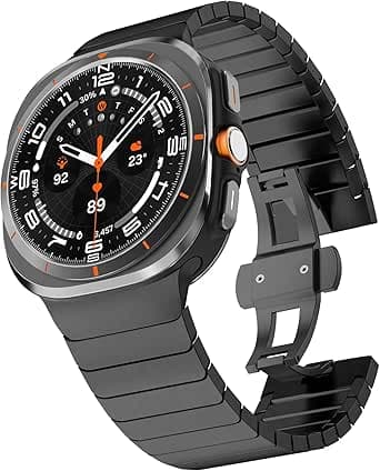 سوار محار من كادس متوافق مع ساعة جالكسي 8 و الترا 47 ملم مصنوع من الستانلس ستيل بلون فضي للجنسين قابل للتعديل